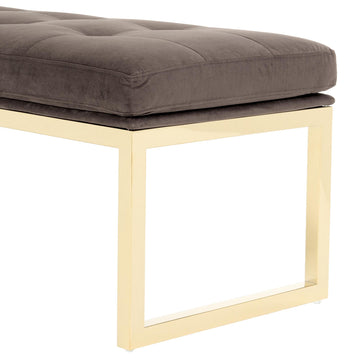 Dahlia Gold/Brown Velvet Accent Bench - Ornate Home
