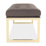 Dahlia Gold/Brown Velvet Accent Bench - Ornate Home