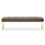 Dahlia Gold/Brown Velvet Accent Bench - Ornate Home