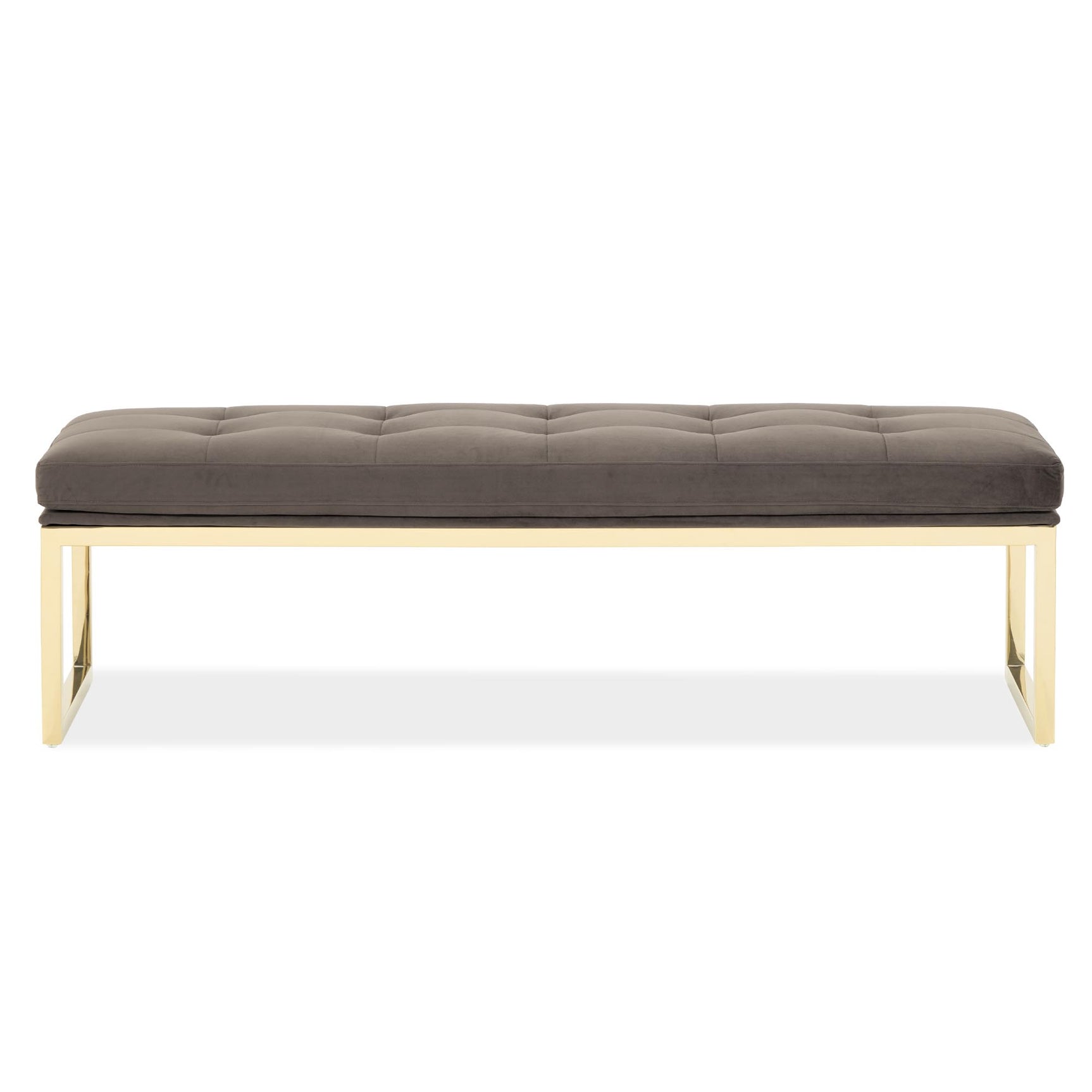 Dahlia Gold/Brown Velvet Accent Bench - Ornate Home