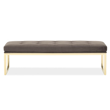 Dahlia Gold/Brown Velvet Accent Bench - Ornate Home