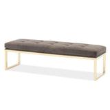 Dahlia Gold/Brown Velvet Accent Bench - Ornate Home