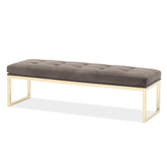 Dahlia Gold/Brown Velvet Accent Bench - Ornate Home