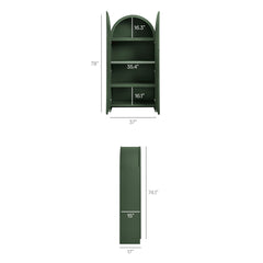 Dahlia Hunter Green 78 Inch Fluted and Scalloped Arched Storage Cabinet - Ornate Home