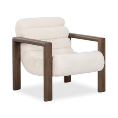 Dahlia Ivory Fleece Accent Chair - Ornate Home