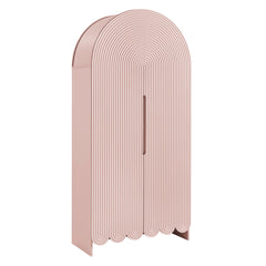 Dahlia Soft Pink 78 Inch Fluted and Scalloped Arched Storage Cabinet - Ornate Home