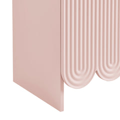 Dahlia Soft Pink 78 Inch Fluted and Scalloped Arched Storage Cabinet - Ornate Home