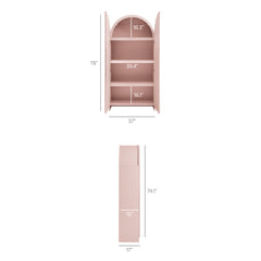 Dahlia Soft Pink 78 Inch Fluted and Scalloped Arched Storage Cabinet - Ornate Home