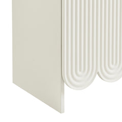 Dahlia White 78 Inch Fluted and Scalloped Arched Storage Cabinet - Ornate Home