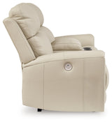 Dahlmoore Almond Power Loveseat w/Console (Online Special Price) - Ornate Home