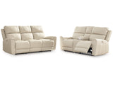 Dahlmoore Almond Power Reclining Sofa and Loveseat - Ornate Home