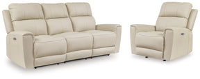 Dahlmoore Almond Power Reclining Sofa and Power Recliner (Online Special Price) - Ornate Home