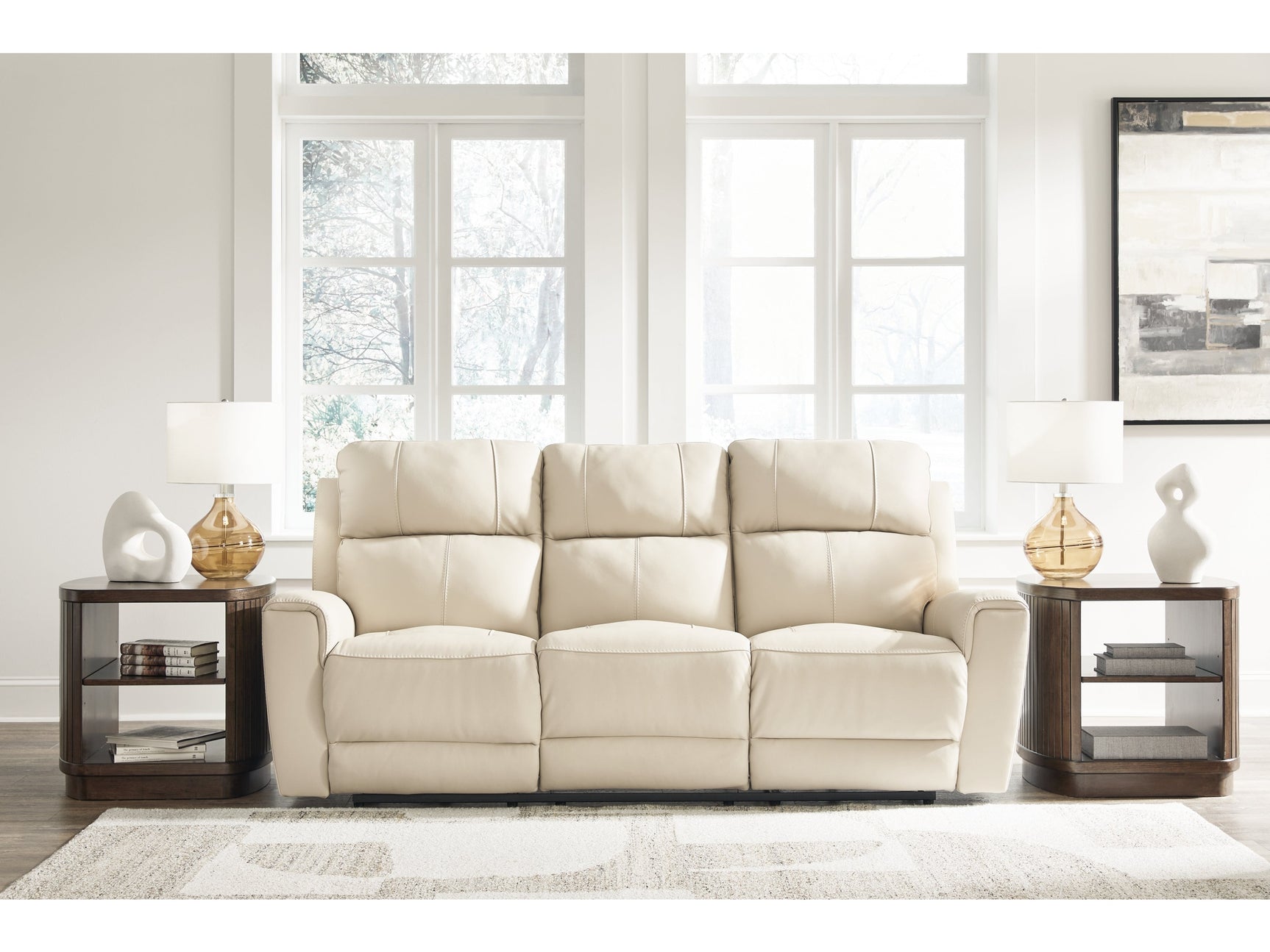 Dahlmoore Almond Reclining Power Sofa - Ornate Home