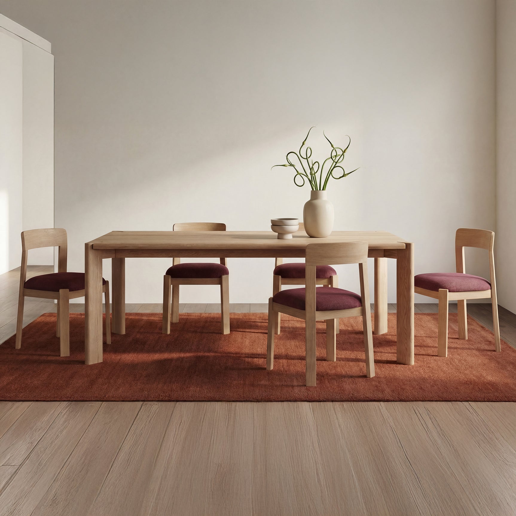 Daifuku Brushed Natural Oak Large Dining Table - Ornate Home