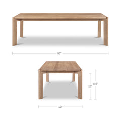 Daifuku Brushed Natural Oak Large Dining Table - Ornate Home