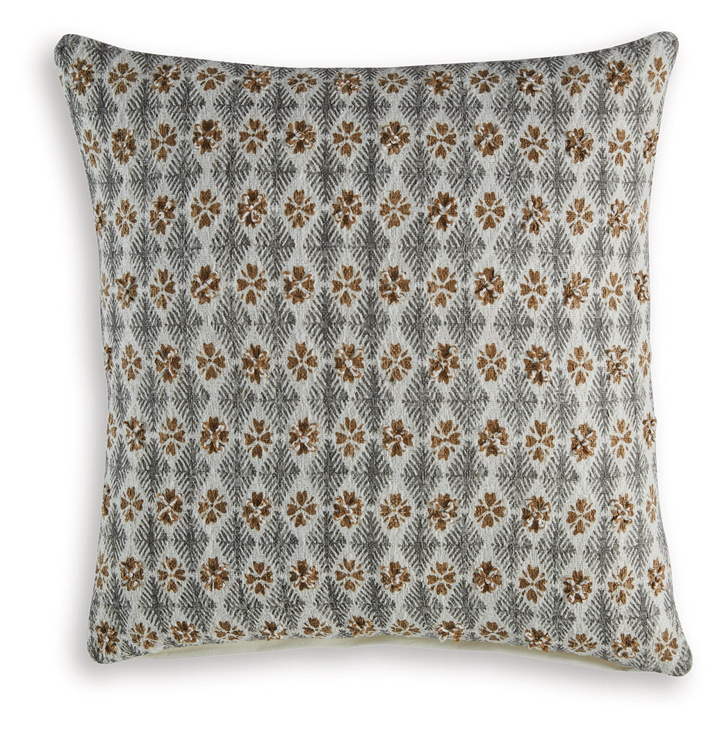 Dainwick White/Gray/Brown Pillow - Ornate Home