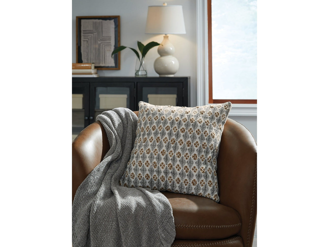 Dainwick White/Gray/Brown Pillow (Set of 4) (Online Special Price) - Ornate Home