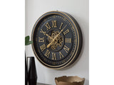 Dairton Black/Gold Finish Wall Clock - Ornate Home