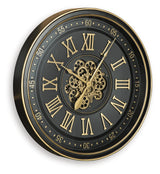 Dairton Black/Gold Finish Wall Clock - Ornate Home