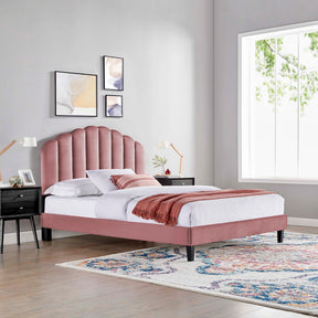 Daisy Dusty Rose Performance Velvet Twin Platform Bed - Ornate Home