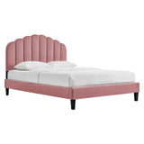 Daisy Dusty Rose Performance Velvet Twin Platform Bed - Ornate Home