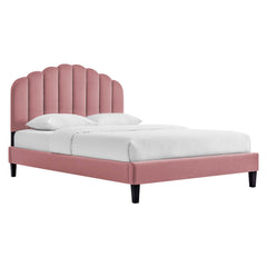Daisy Dusty Rose Performance Velvet Twin Platform Bed - Ornate Home