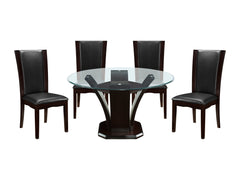 Daisy Espresso-/ Dark Brown 5-piece Dinig Table Set - Ornate Home