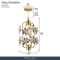 Daisy Gold 20" Crystal LED Chandelier - Ornate Home