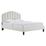 Daisy Light Gray Performance Velvet Full Platform Bed - Ornate Home