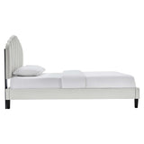 Daisy Light Gray Performance Velvet Full Platform Bed - Ornate Home