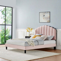 Daisy Pink Performance Velvet Full Platform Bed - Ornate Home