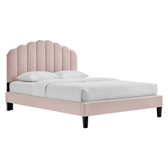 Daisy Pink Performance Velvet Full Platform Bed - Ornate Home