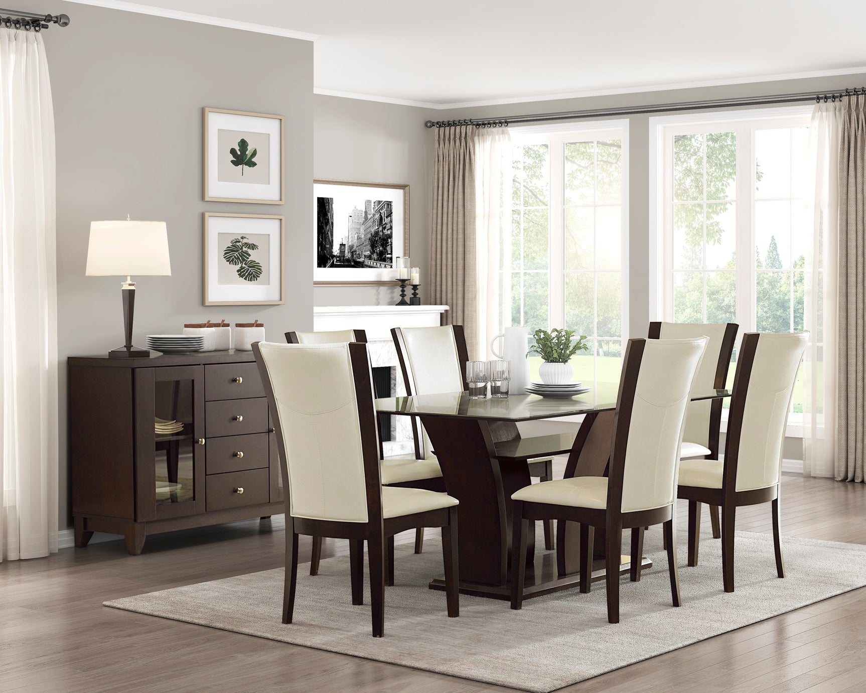 Daisy White/Brown Side Chair (Set of 2) - Ornate Home