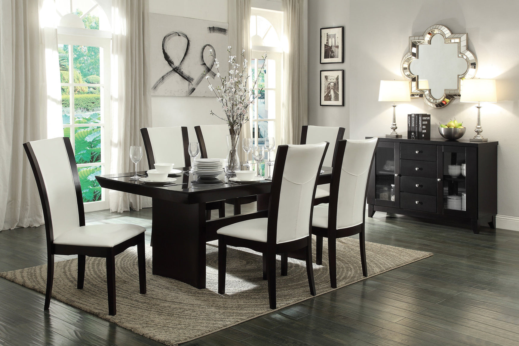 Daisy White/Brown Side Chair (Set of 2) - Ornate Home