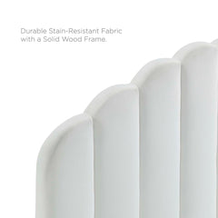 Daisy White Performance Velvet Full Platform Bed - Ornate Home