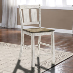 Dakota Antique White/Ash Brown 5 Pc. Round Counter Height Table Set - Ornate Home