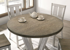 Dakota Antique White/Ash Brown 5 Pc. Round Counter Height Table Set - Ornate Home