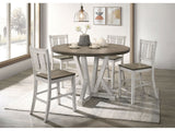 Dakota Antique White/Ash Brown 5 Pc. Round Counter Height Table Set - Ornate Home