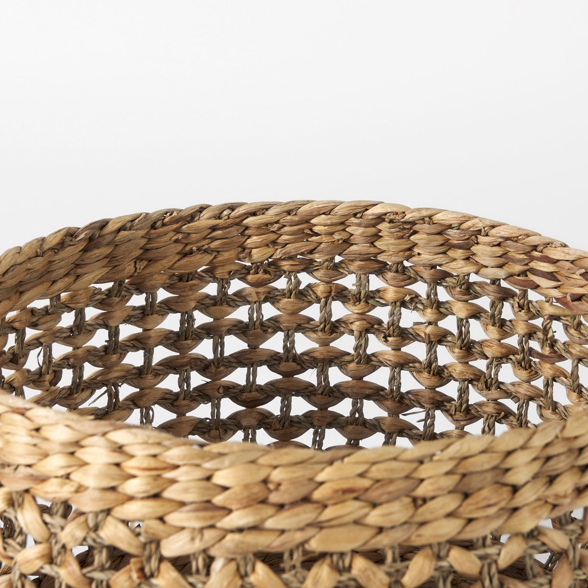 Dakota Medium Brown Seagrass Round Basket (Set of 3) - Ornate Home