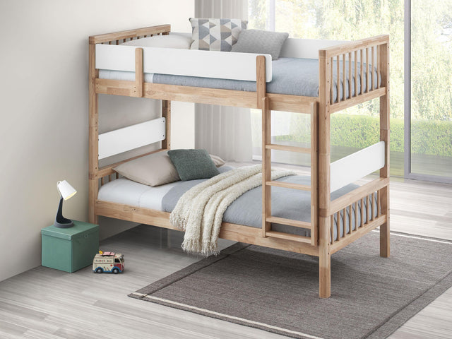 Dakota Natural Wood Twin Over Twin Bunk Bed - Ornate Home
