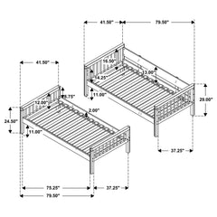 Dakota Natural Wood Twin Over Twin Bunk Bed - Ornate Home
