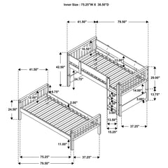 Dakota Natural Wood Twin Over Twin Bunk Bed - Ornate Home