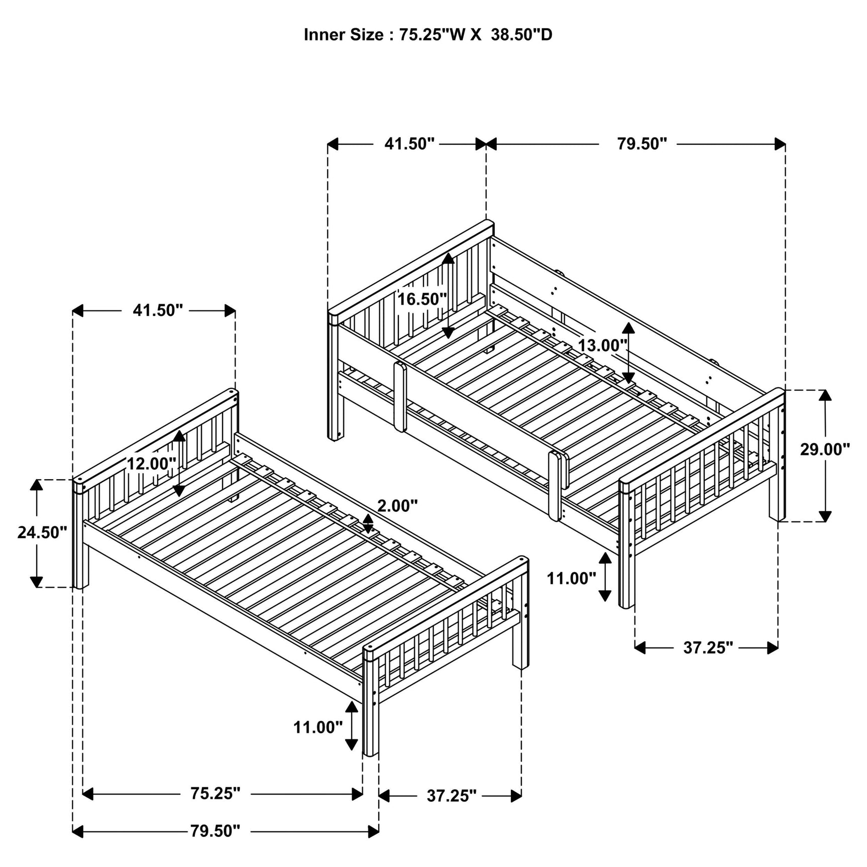 Dakota Natural Wood Twin Over Twin Bunk Bed - Ornate Home