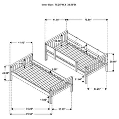 Dakota Natural Wood Twin Over Twin Bunk Bed - Ornate Home