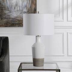 Dakota White Crackle Table Lamp - Ornate Home