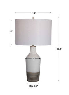 Dakota White Crackle Table Lamp - Ornate Home
