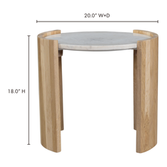 Dala White Side Table - Ornate Home