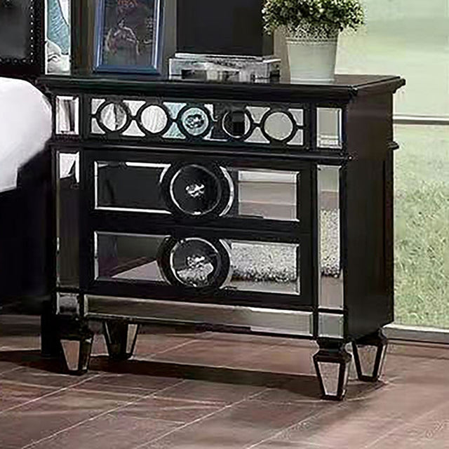 Dalia Black Nightstand - Ornate Home