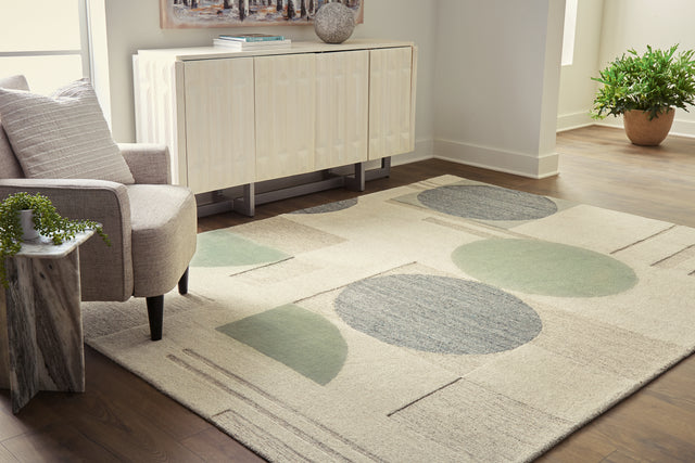 Dallane Linen/Blue/Green 8' x 10' Rug - Ornate Home