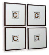 Dallbourne White/Gold Wall Art Set (Set of 4) (Online Special Price) - Ornate Home